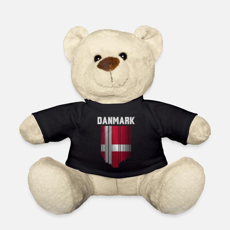 Drapeau du Danemark, fierté danoise - Nounours - noir