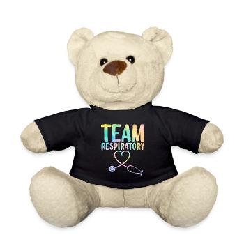 Respiratory Therapy Tie Dye Pulmonary Therapist - Teddy Bear - black - Front