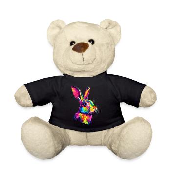 Hase Kaninchen Liebhaber Feldhase Bunny Süße Hasen - Teddy - Schwarz - Vorne
