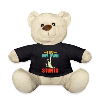 Je fais mes propres cascades Rétro Skateboard Funny - Nounours - noir - Devant