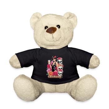 Stilvolle Frau mit Kaffee und Blumenkunst - Teddy - Schwarz - Vorne
