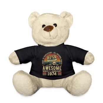 Anniversaire Janvier 1974 | Cadeau Janvier 1974 - Nounours - noir - Devant