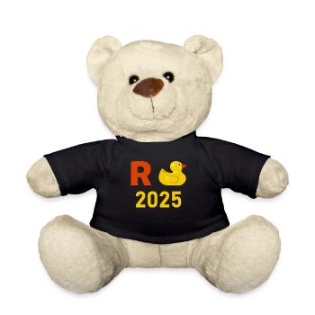 Duck Pension 2025 Pension Retirement Grandpa Grandma Pensioner - Teddy Bear - black - Front