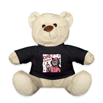 Single Valentinstag Liebe Amor lustiges Spruch - Teddy - Schwarz - Vorne