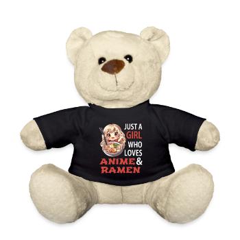 Just A Girl Who Loves Anime and Ramen - Teddy Bear - black - Front