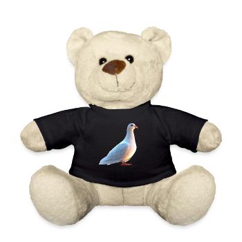 Pigeon Blanc Pigeon de ville Pigeon ramier Colombes blanches - Nounours - noir - Devant