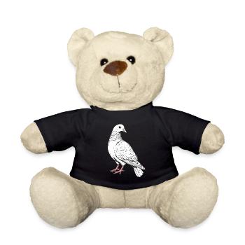 Pigeon Blanc Pigeon de ville Pigeon ramier Colombes blanches - Nounours - noir - Devant