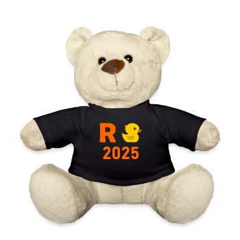 Duck Pension 2025 Pension Retirement Grandpa Grandma Pensioner - Teddy Bear - black - Front