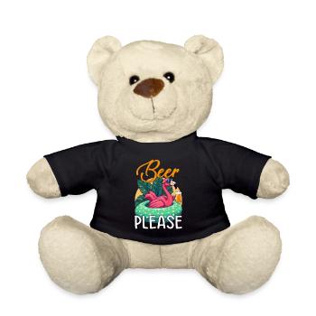 Party Flamingo Beer please Funny Flamingo Party - Teddy - Schwarz - Vorne
