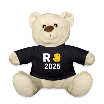 Duck Pension 2025 Pension Retirement Grandpa Grandma Pensioner - Teddy Bear - black - Front