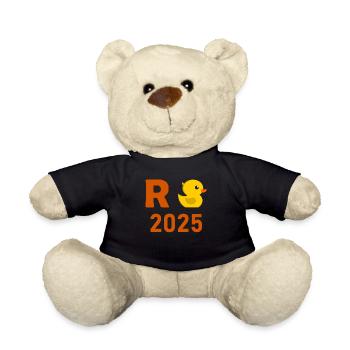 Duck Pension 2025 Pension Retirement Grandpa Grandma Pensioner - Teddy Bear - black - Front