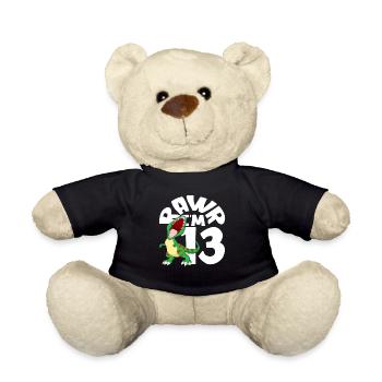 Rawr Ich Bin 13 Dinosaurier Geburtstag - Teddy - Schwarz - Vorne