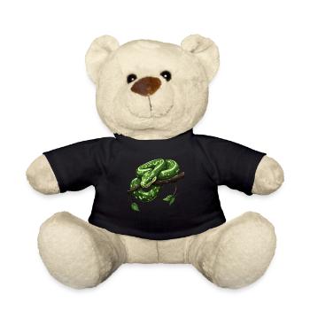 Green Tree Python Snakes Lover Terrarium - Teddy Bear - black - Front