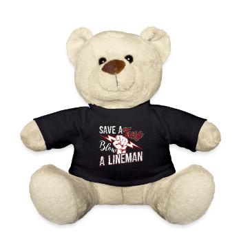 Lineman Blow A Lineman - Teddy Bear - black - Front