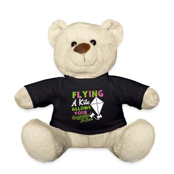 Kite Flying A Kite Allows Your Imagination To Soar - Teddy Bear - black - Front