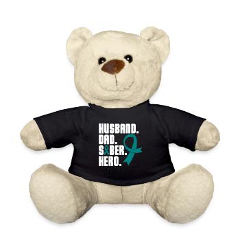 Husband Dad Sober Hero Addiction Recovery - Teddy - Schwarz - Vorne