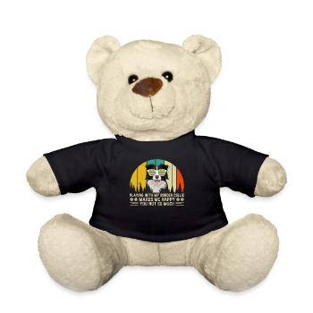 Playing with my Border Collie makes me happy you - Teddy Bear - black - Front