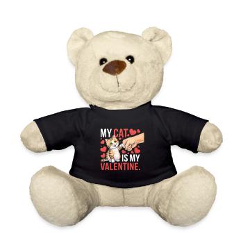 Célibataire & Chat Saint-Valentin Mon chat est mon valentin - Nounours - noir - Devant