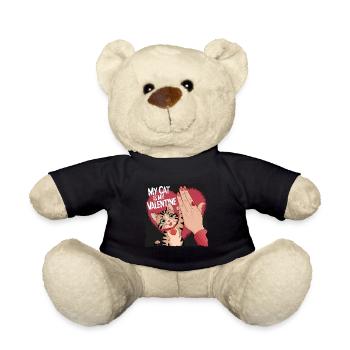 Célibataire & Chat Saint-Valentin Mon chat est mon valentin - Nounours - noir - Devant