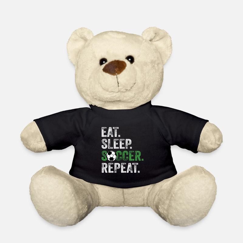 Eat Sleep Soccer Repeat - Teddy Bear - black