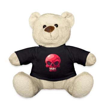 Sarcastic Red Cartoon Skull - Teddy Bear - black - Front