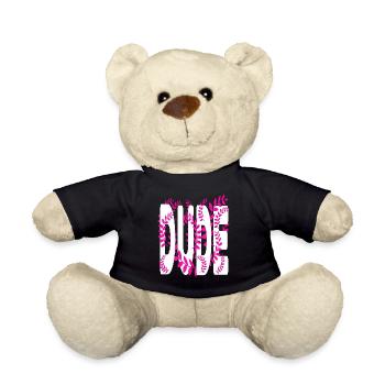 Hawaii stil text Dude - Teddy - Schwarz - Vorne