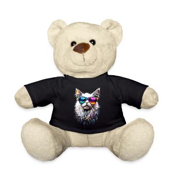 Angora Cat White Angora Cat Cute Angora Cats - Teddy Bear - black - Front