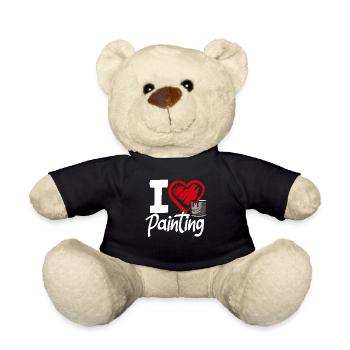 I Love Paint Artist Heart Painter - Teddy Bear - black - Front