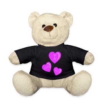 hearts i love you - Teddy Bear - black - Front