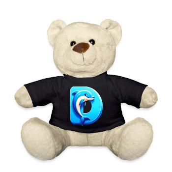 Niedlicher Delfin mit blauem Buchstaben D - Teddy - Schwarz - Vorne