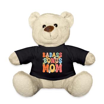 Badass Bonus Mom Boho Flower Funny Stepmom Mother - Teddy Bear - black - Front