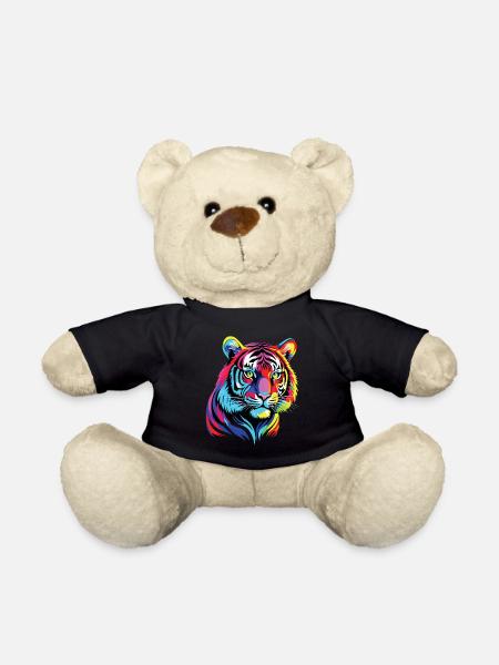 Lustiges Tiger Kunst Tier Natur Wildtier Tiere Zoo - Teddy - Schwarz