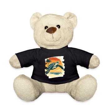 Tortue de mer rétro - Nounours - noir - Devant
