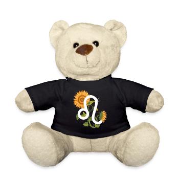 Leo Zodiac Sign - Sunflower Astrology Gift - Teddy Bear - black - Front