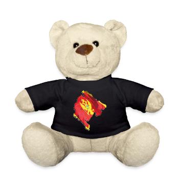 Montenegro flag in Montenegro map - Teddy Bear - black - Front
