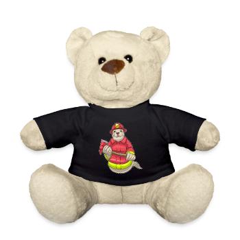 Seehund Feuerwehrmann Axt Feuerwehr - Teddy - Schwarz - Vorne