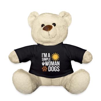 I'm a simple woman like sunshine dogs & coffee - Teddy Bear - black - Front