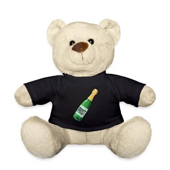 Prost Sektflasche Prosecco Outfit Cremant Sekt - Teddy - Schwarz - Vorne