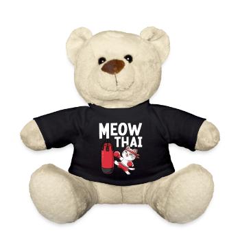 Miau Thai Lustige Kunst Von Acht Gliedmaßen Kampfkunst - Teddy - Schwarz - Vorne