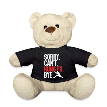 Funny Kung Fu Self Defence Shaolin Wing Chun Kung - Teddy Bear - black - Front