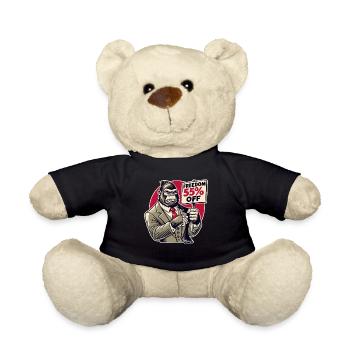 Gorilla with shield: Freedom in the sale offer - Teddy Bear - black - Front