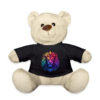 Majestätischer Löwe in leuchtenden Farben - Teddy - Schwarz - Vorne