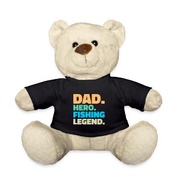 Dad. Hero. Fishing Legend. - Teddy Bear - black - Front