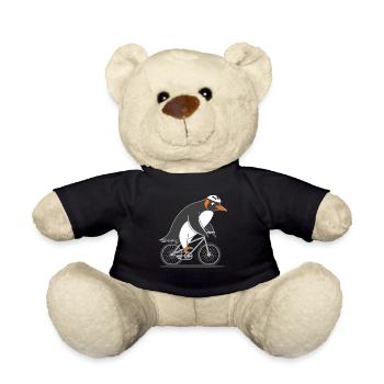 Lustiger Pinguin Auf Fahrrad Abenteuer - Teddy - Schwarz - Vorne