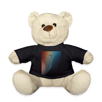 abstract geometric pattern spiral wave - Teddy Bear - black - Front