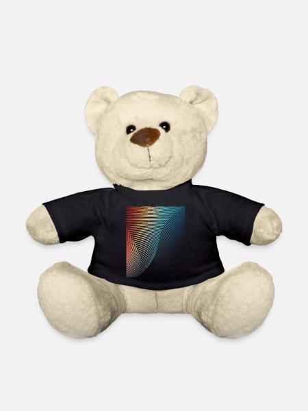abstraktes geometrisches Muster Spirale Welle - Teddy - Schwarz