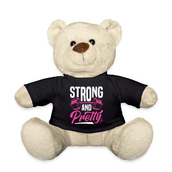 Fitness fort et beau dicton design - Nounours - noir - Devant