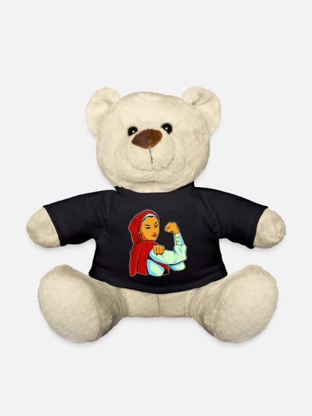 Frau mit Kopftuch - Teddy - Schwarz