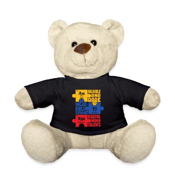 Journée de sensibilisation à l’autisme Cadeau autiste - Nounours - noir - Devant