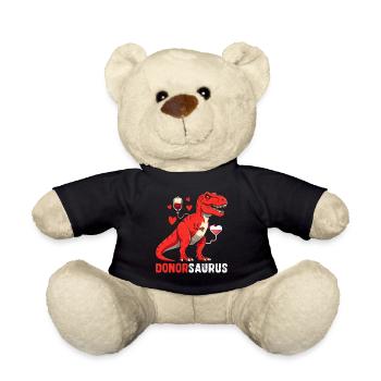 Donorsaurus – Funny Blood Donor Dinosaur Desi - Teddy Bear - black - Front